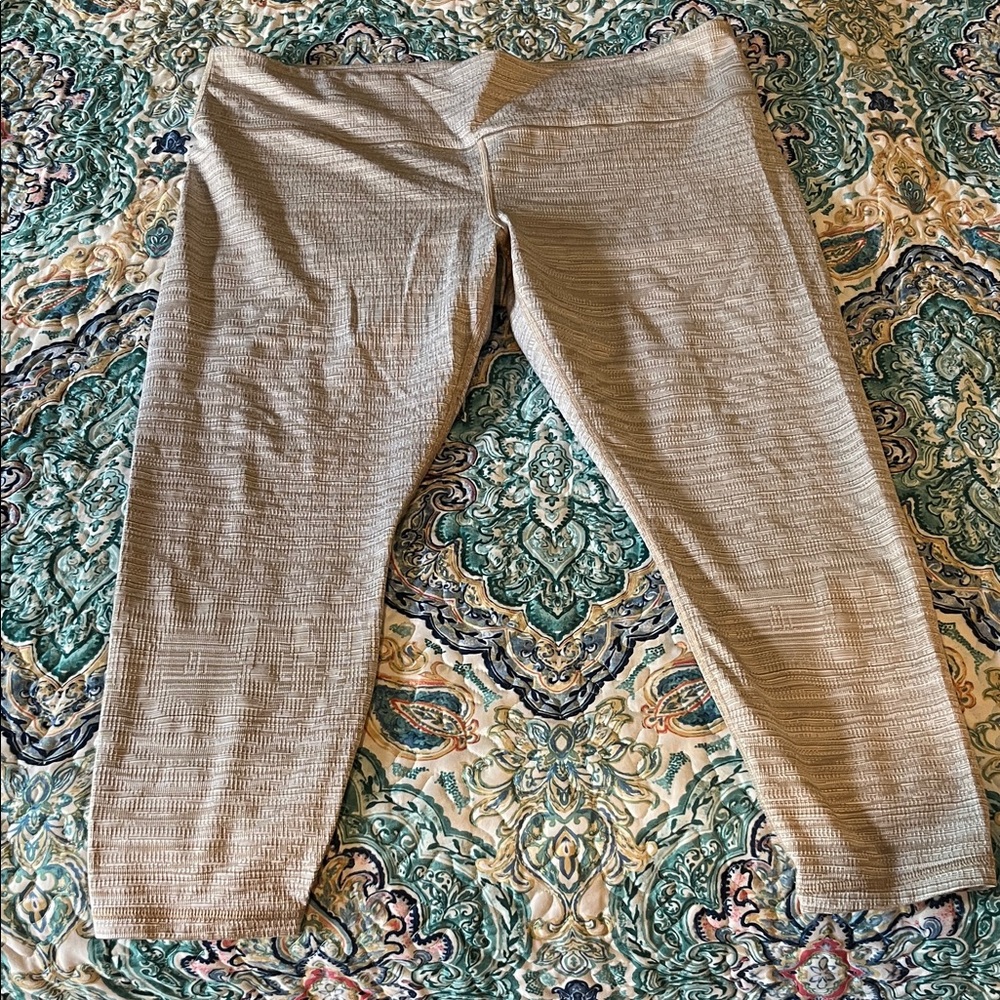 Textured Beige Athleta Leggings